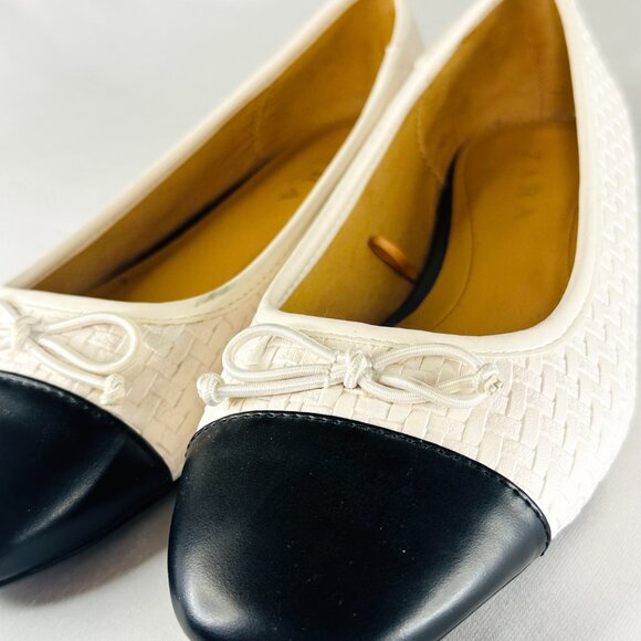 Zara Trafaluc White & Black Ballet Flats | Size 7 | NWOT - Picture 7 of 7